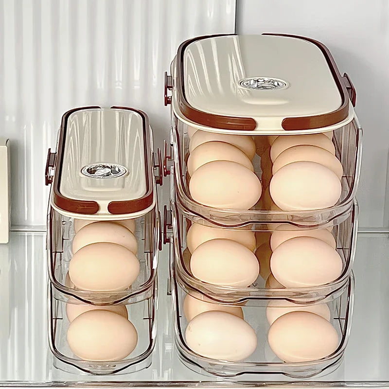 Auto-Rolling Fridge Egg Storage Rack
