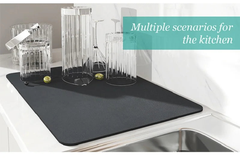 Absorbent Kitchen Dish Drying Mat
