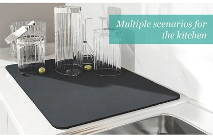 Absorbent Kitchen Dish Drying Mat