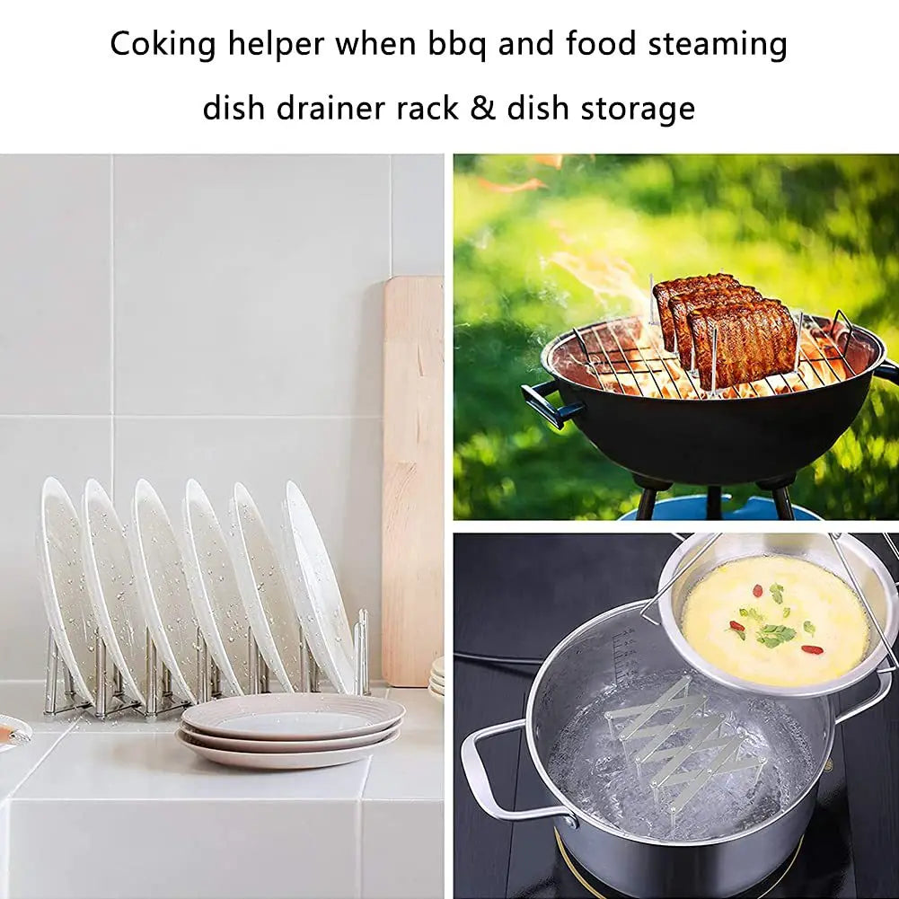 Foldable Dish Drain Rack Organiser