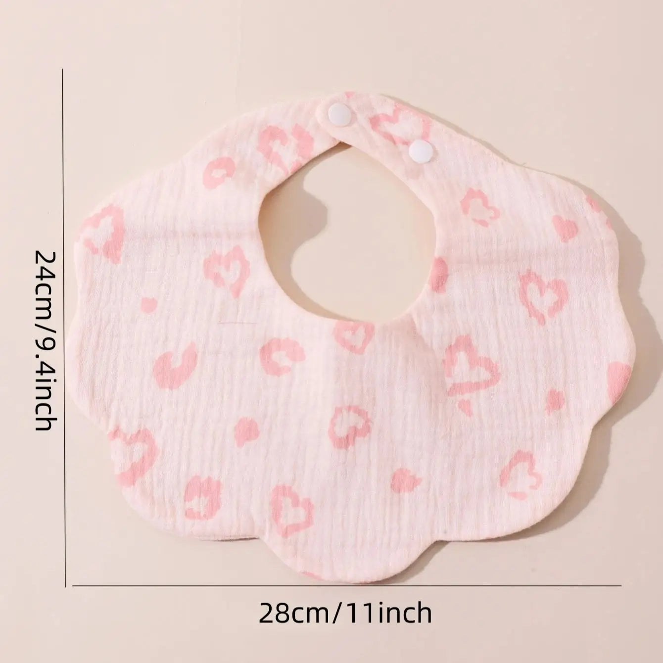 Muslin Baby Bib (6–36 Months) – For Drooling & Feeding – Ultra Soft Absorbent Cotton Bib for Babies & Toddlers with Snap Closure