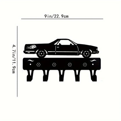 Racing Car Metal Wall Art with Key Hooks