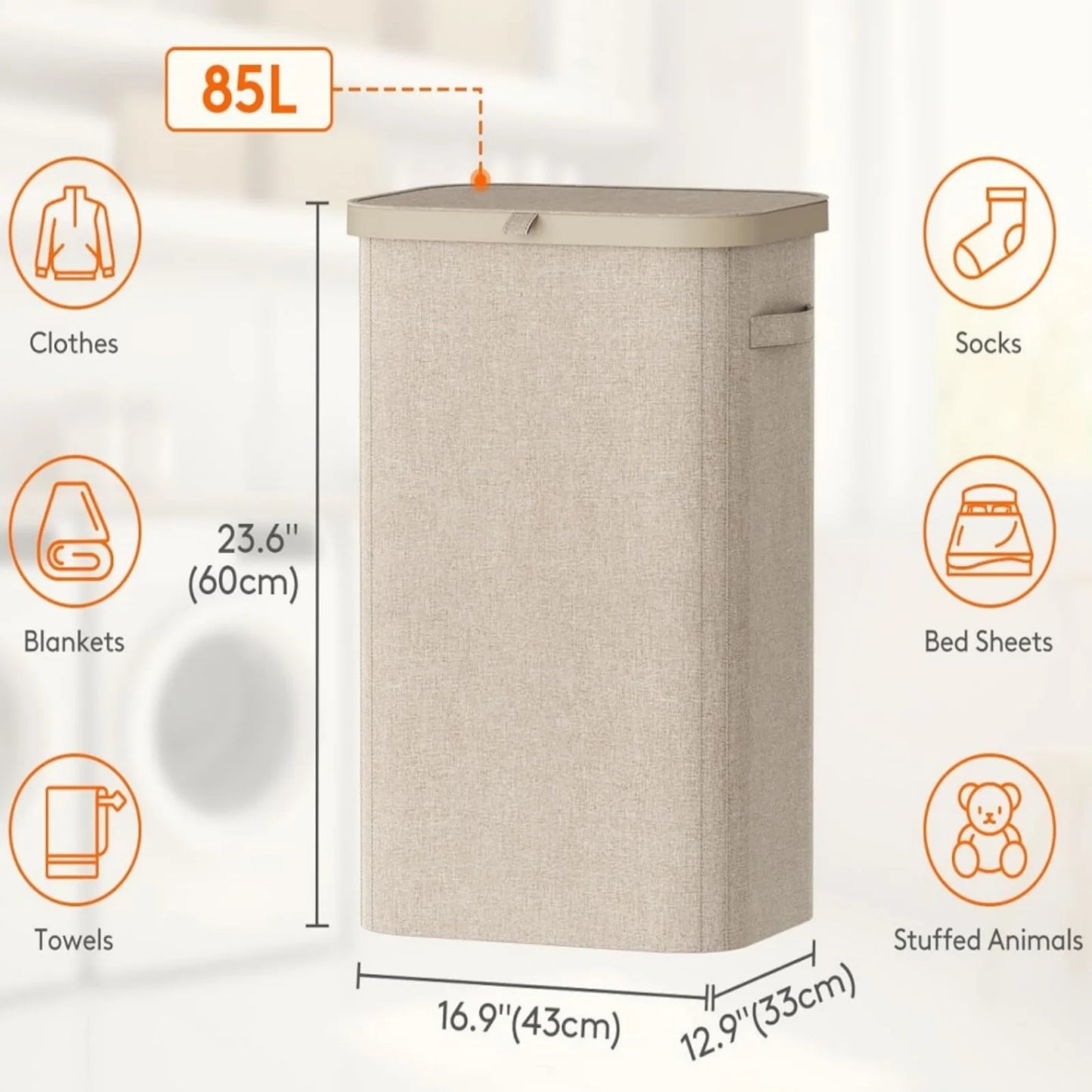 Wheeled Laundry Hamper with Lid