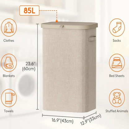 Wheeled Laundry Hamper with Lid