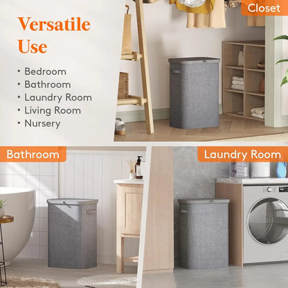 Wheeled Laundry Hamper with Lid