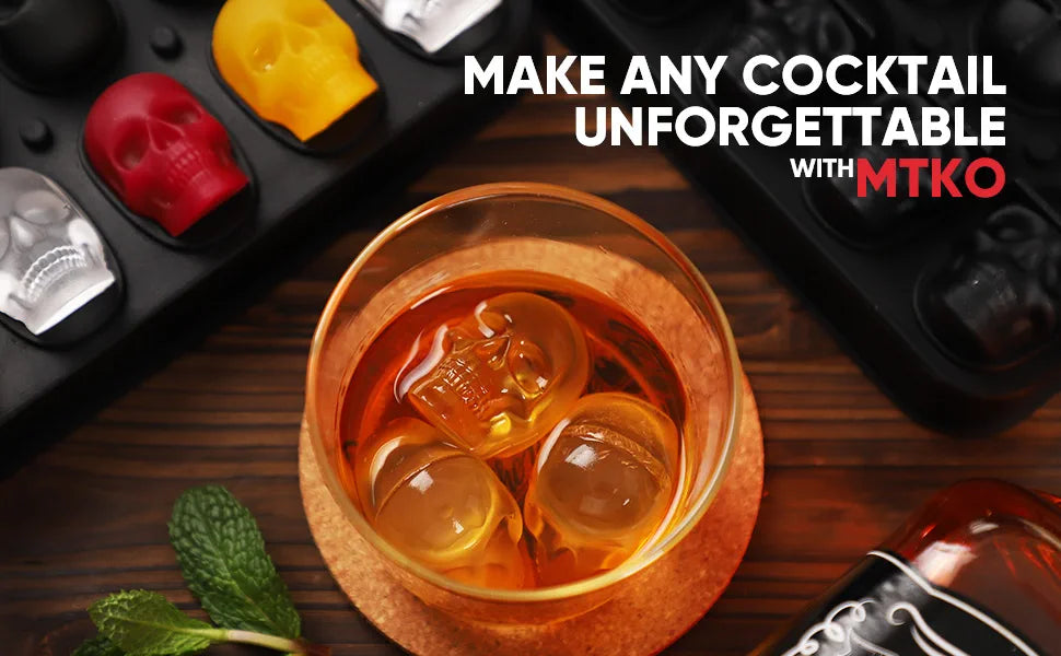 Skull Ice Cube Tray Mould - 10 Cavity