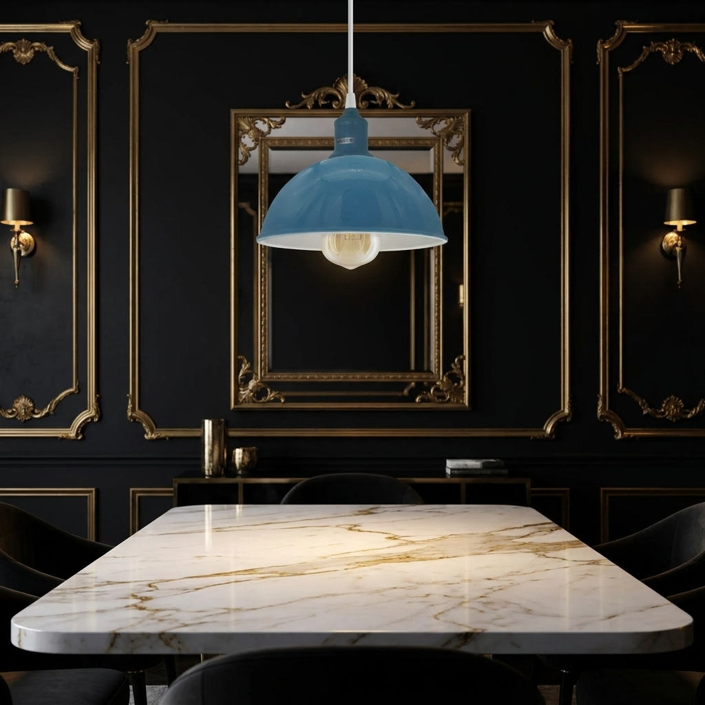 Modern Industrial Ceiling Pendant Light styled lifestyle image - No / White