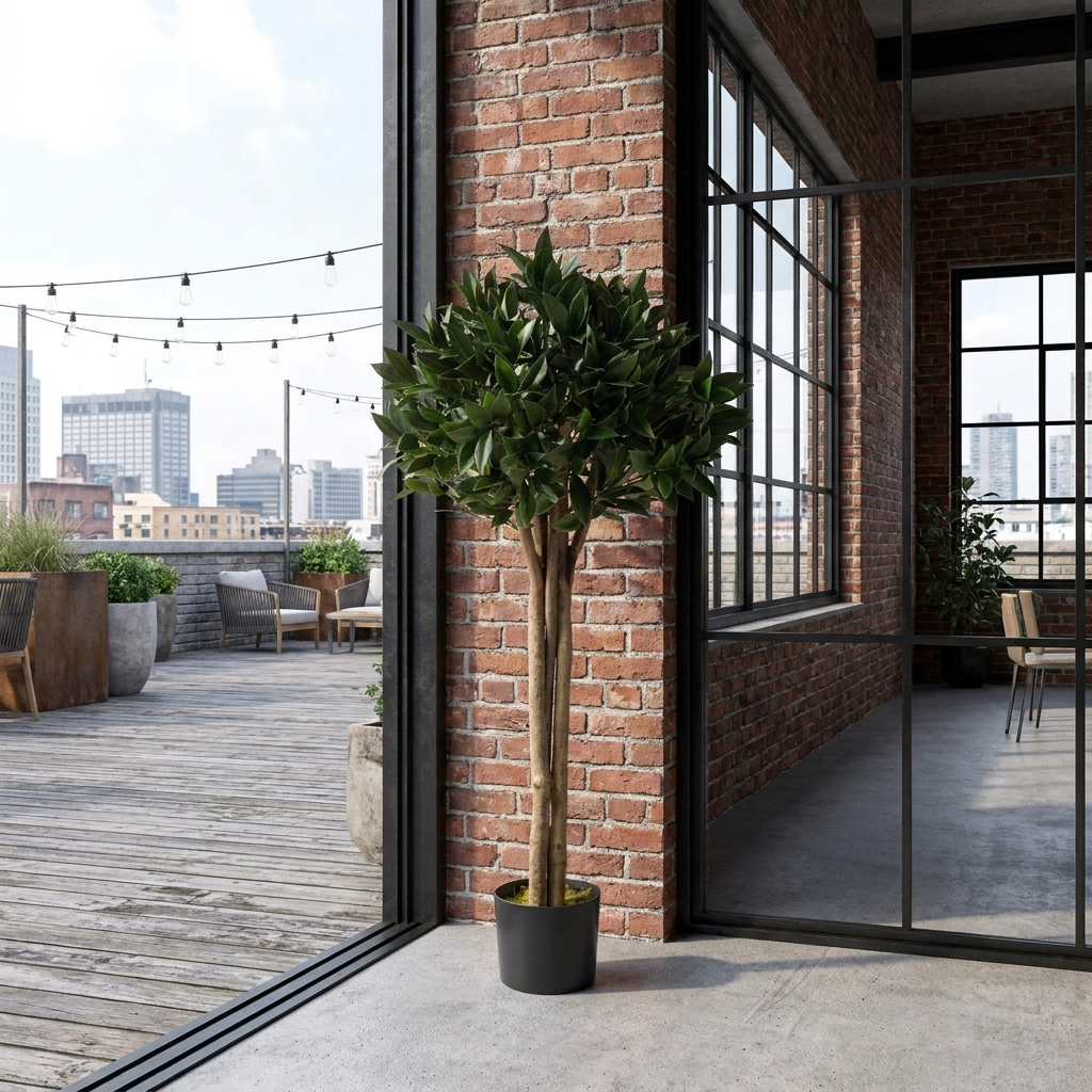 Leaf 120cm Bay Tree Laurel UV Resistant Outdoor styled lifestyle image