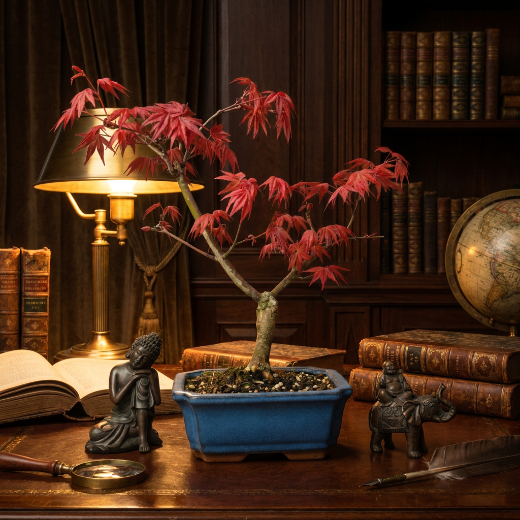 Japanese Maple (Acer) Bonsai Tree Deshojo Informal Upright styled lifestyle image