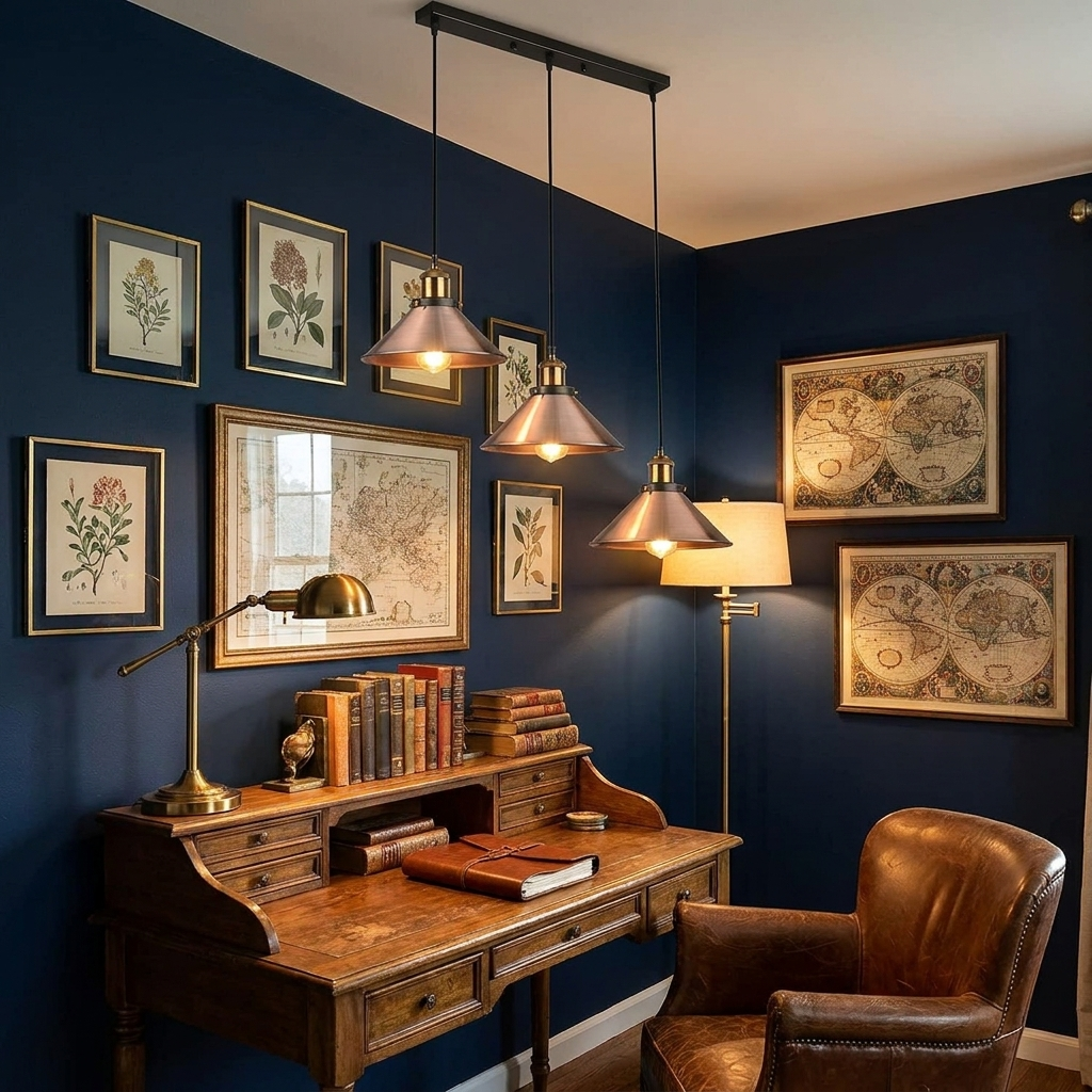 Vintage Industrial 3 Head E27 Ceiling Fitting Hanging Pendant Light styled lifestyle image - Yes