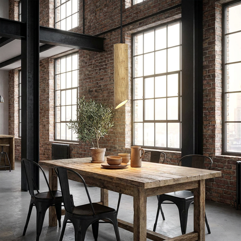 Nordic Wooden Tube Pendant Light - 470mm / Warm White / 1 Pack styled lifestyle image