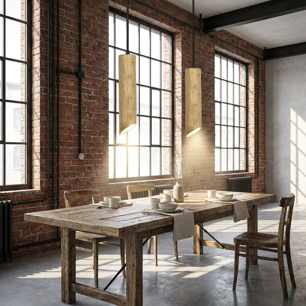 Nordic Wooden Tube Pendant Light - 470mm / Warm White / 2 Pack styled lifestyle image