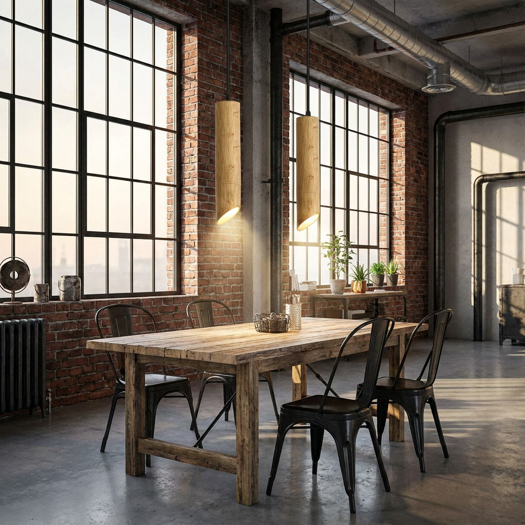 Nordic Wooden Tube Pendant Light - 225mm / Warm White / 2 Pack styled lifestyle image