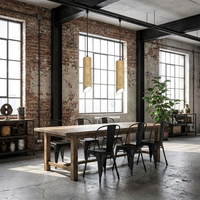 Nordic Wooden Tube Pendant Light - 470mm / Cool White / 2 Pack styled lifestyle image