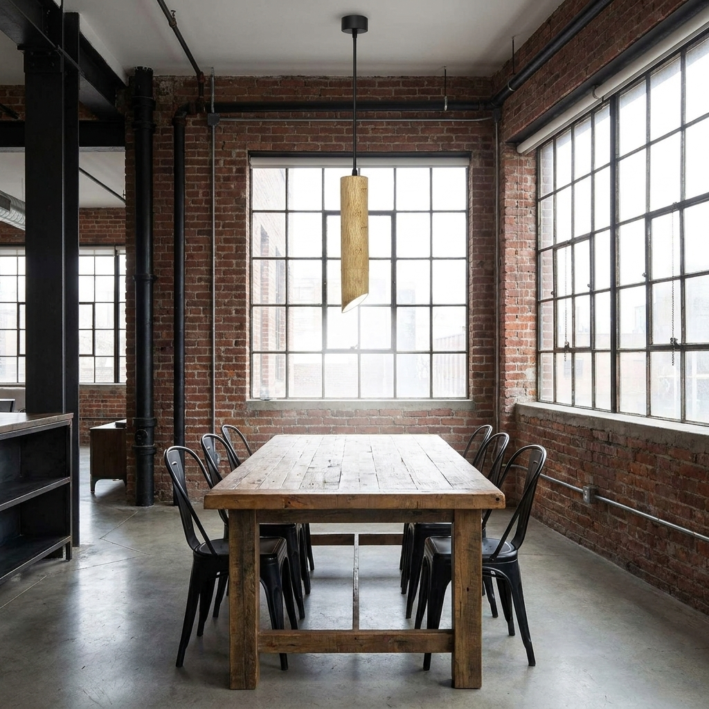 Nordic Wooden Tube Pendant Light - 225mm / Cool White / 1 Pack styled lifestyle image
