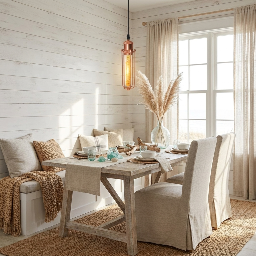 E27 Rose Gold Wire Ceiling Retro Pendent Light styled lifestyle image - Single Round / Yes