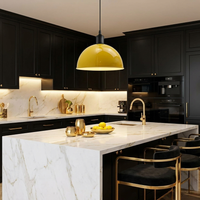 40cm Retro Metal Dome Pendant Light styled lifestyle image - Yellow