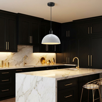 40cm Retro Metal Dome Pendant Light styled lifestyle image - White
