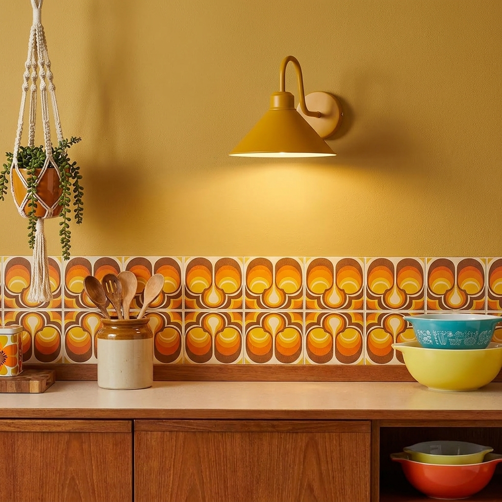 Metal Wall Sconce With Shade styled lifestyle image - Yellow