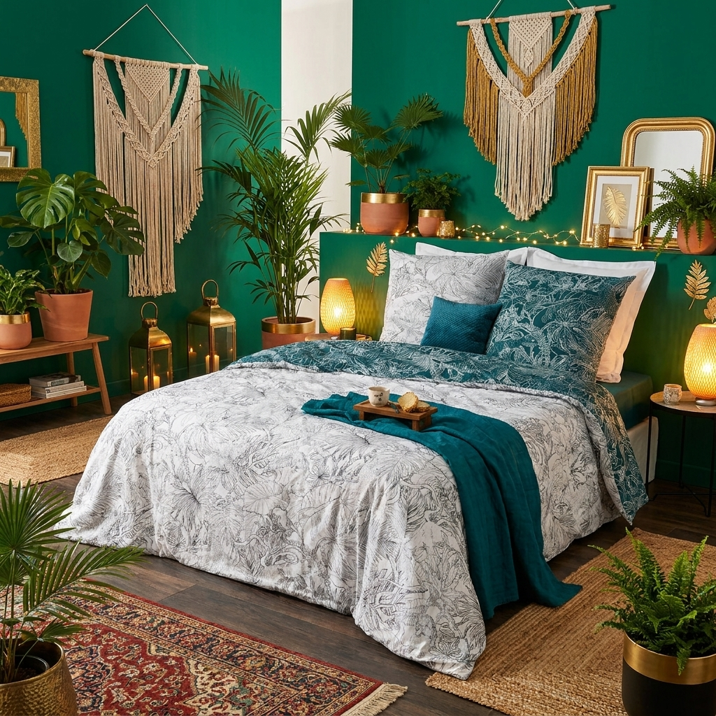 Parure de lit 240x220 Coton - Jungle styled lifestyle image