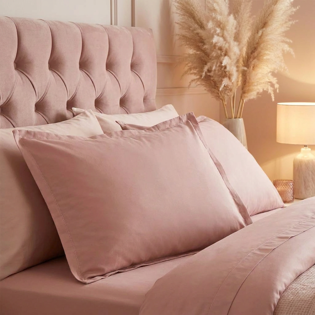 Taie d'oreiller coton Rose blush styled lifestyle image