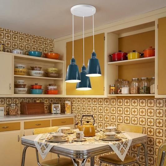 Industrial E27 3 Way Vintage Retro Ceiling Pendent Light styled lifestyle image