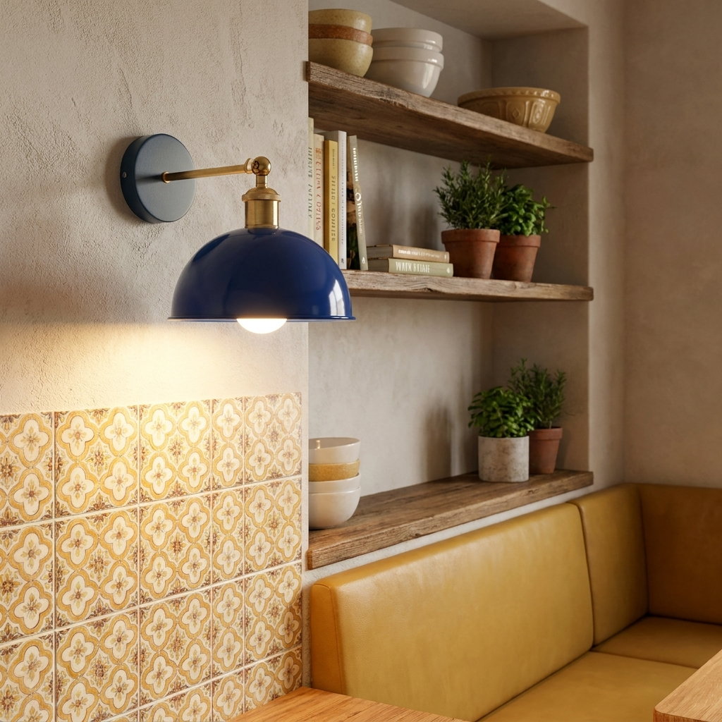 Indoor Metal Wall Light Arm Swingable Arm 180 degrees styled lifestyle image