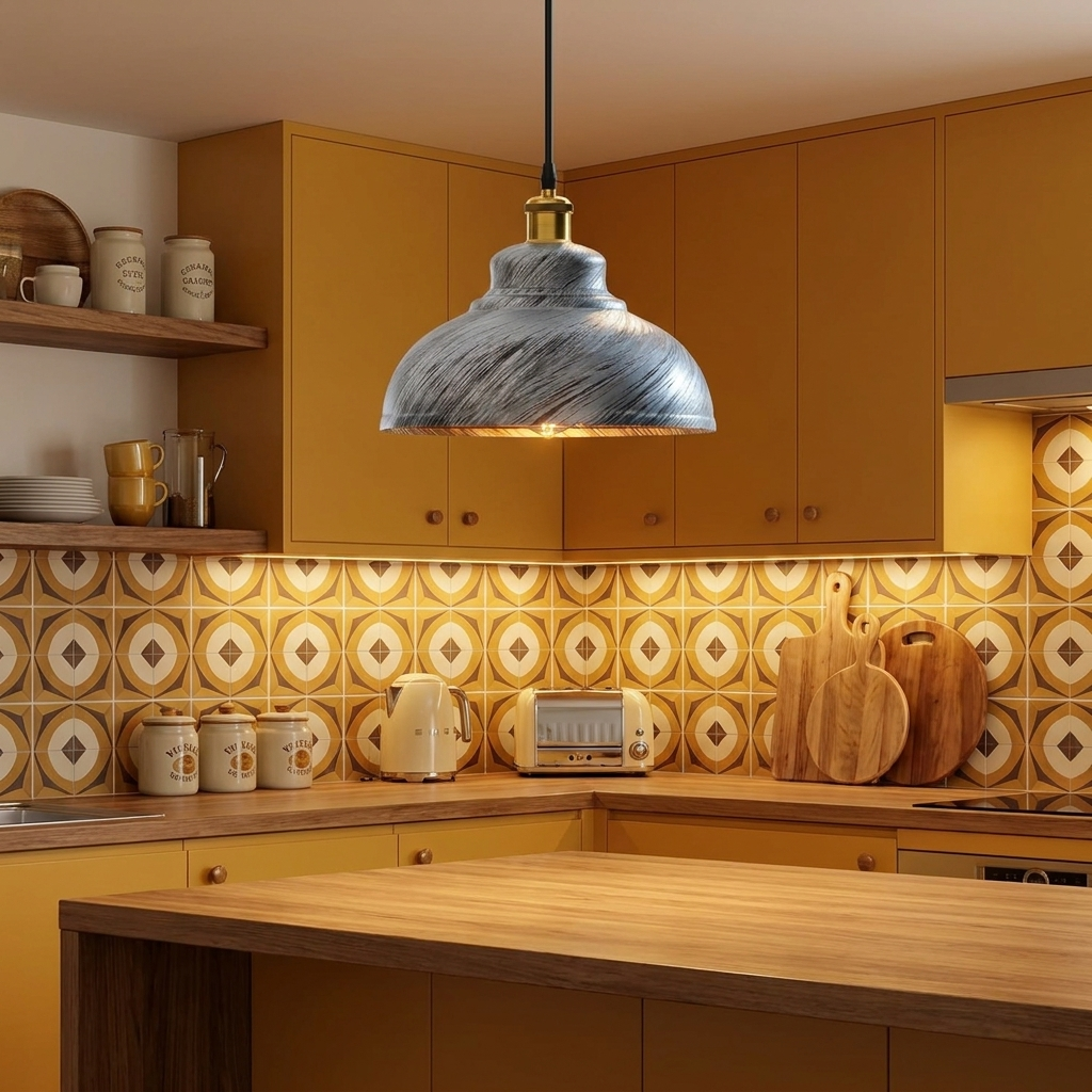 Pendant Light Fixture for Ceiling styled lifestyle image - Chrome