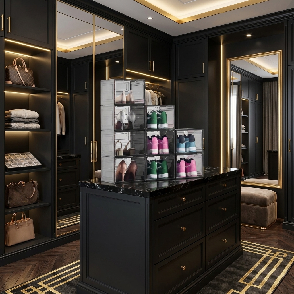 VEVOR Shoe Storage Boxes styled lifestyle image