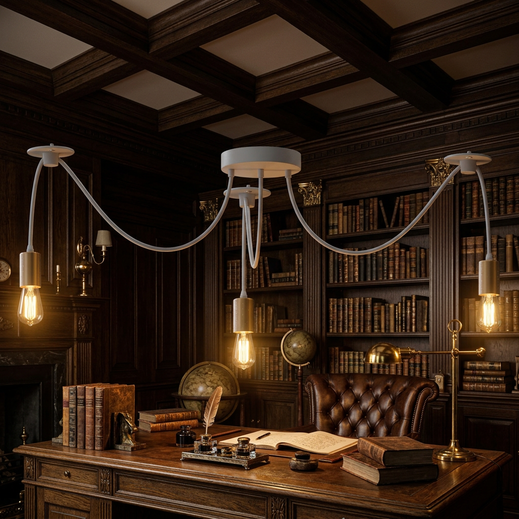 3 Way Spider Light E27 Adjustable Cable Pendant Light styled lifestyle image - Type 1