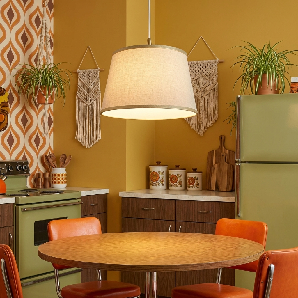 Modern Linen Coolie Shape Ceiling Lampshade styled lifestyle image - Style 3