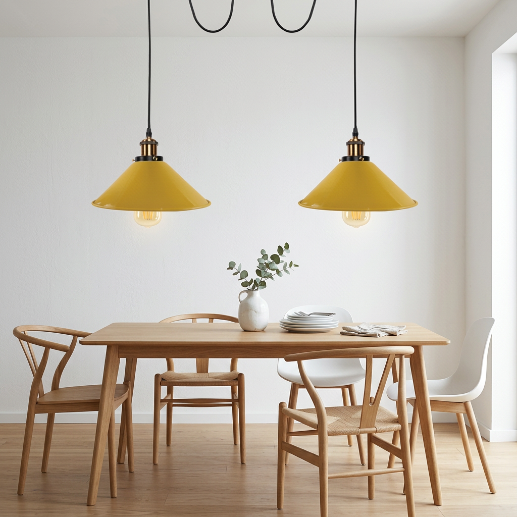 Brushed Brass 2 Way Retro Industrial Ceiling E27 Hanging Lamp Pendant Light~3510 styled lifestyle image