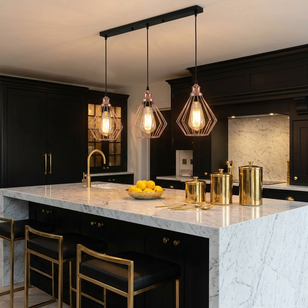 Linear Cage Pendant Light Fixture~3775 styled lifestyle image