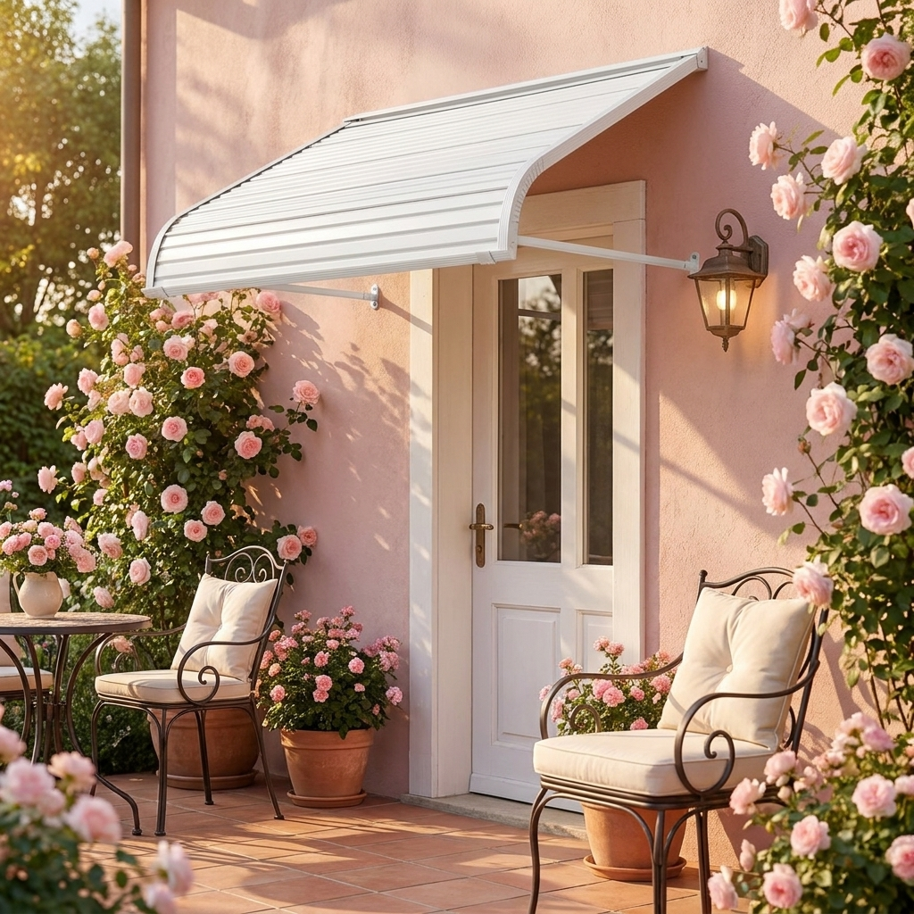VEVOR Aluminum Awning 48 x 42 in styled lifestyle image