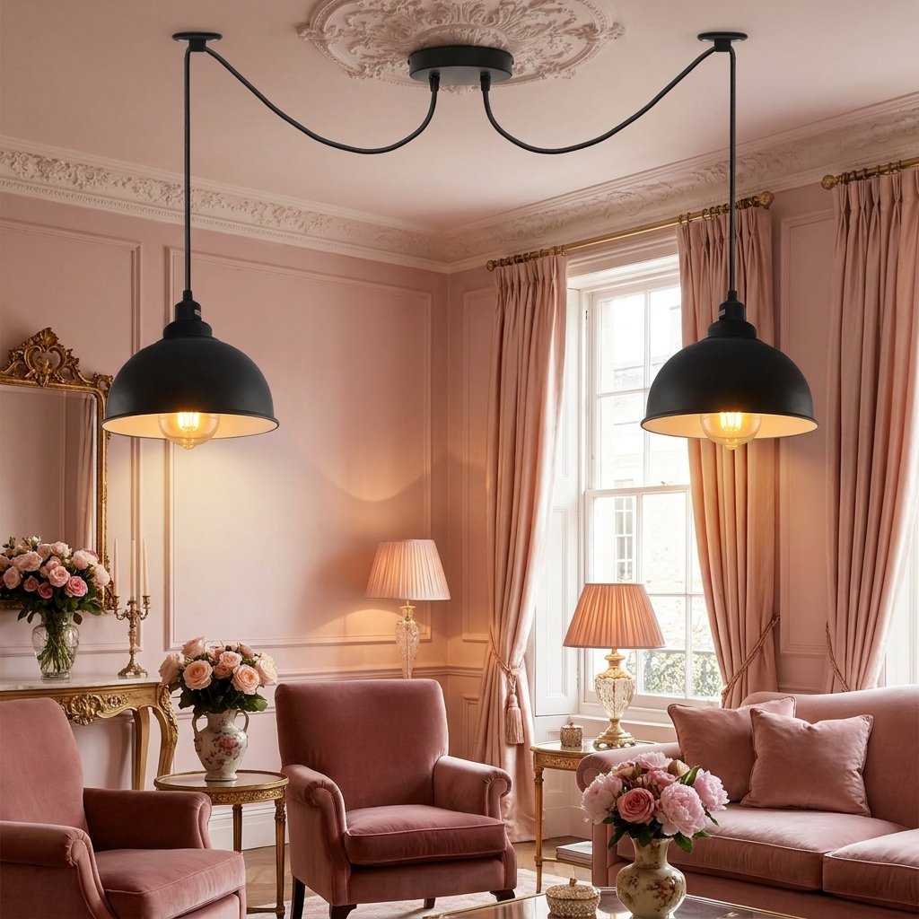 Pendant Ceiling Lights for Living Room 2 Head Hanging Lights~5056 styled lifestyle image