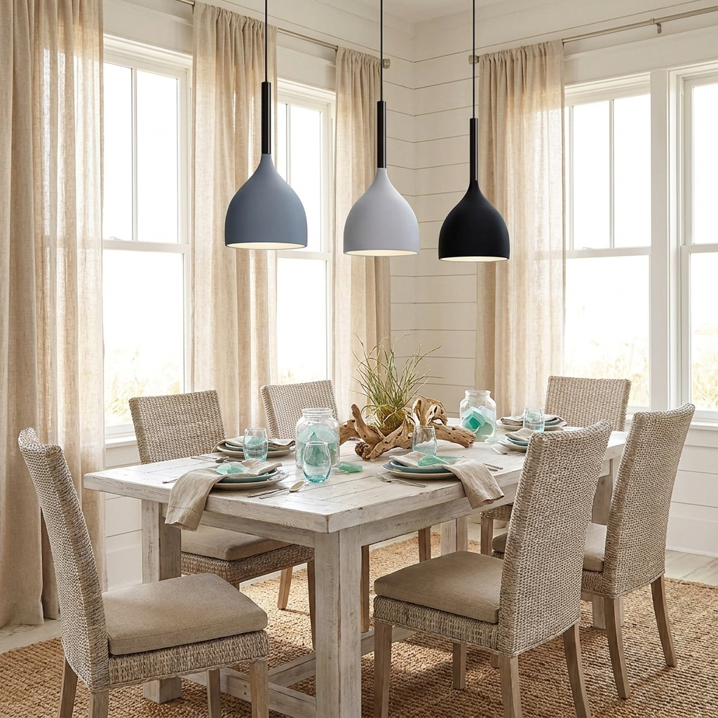 3-Way Nordic Cluster Pendant Light, Metal & Wood
