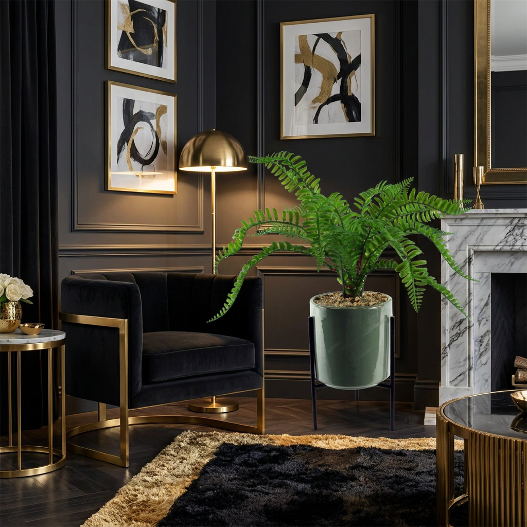 Large Artificial Fern Plant with Planter