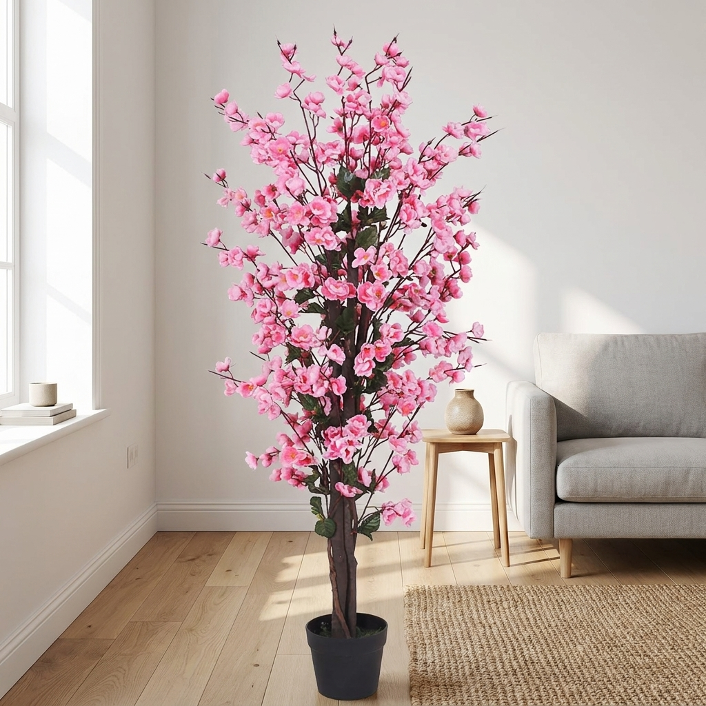 120cm Artificial Pink Blossom Tree - lifestyle scene