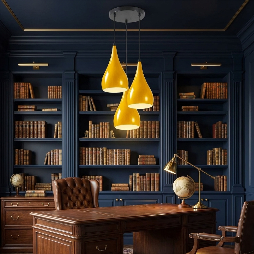 3 Way Multi Teardrop Ceiling Pendant Light - Yellow - lifestyle scene