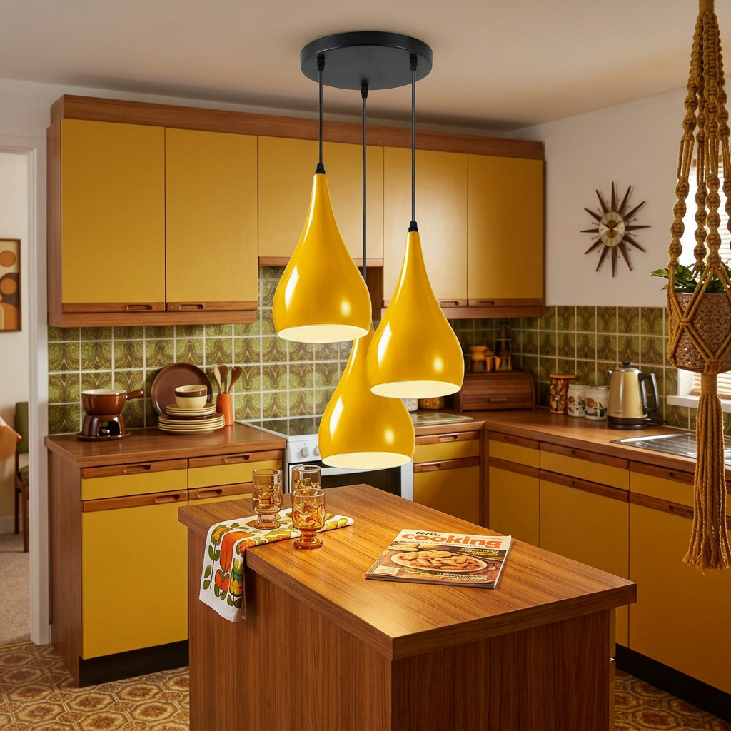 3 Way Multi Teardrop Ceiling Pendant Light - Red - lifestyle scene