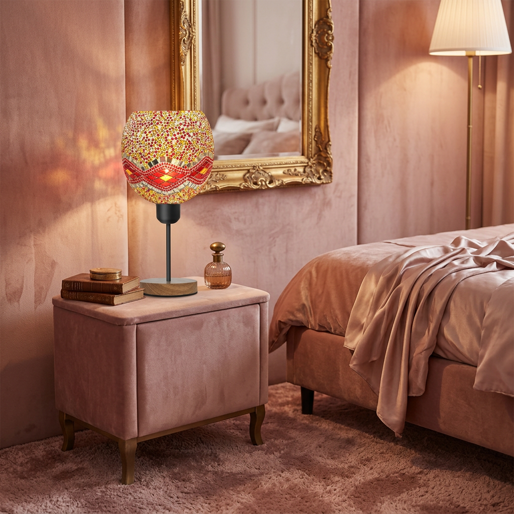 Globe Handcrafted Mosaic Table Lamp - lifestyle scene