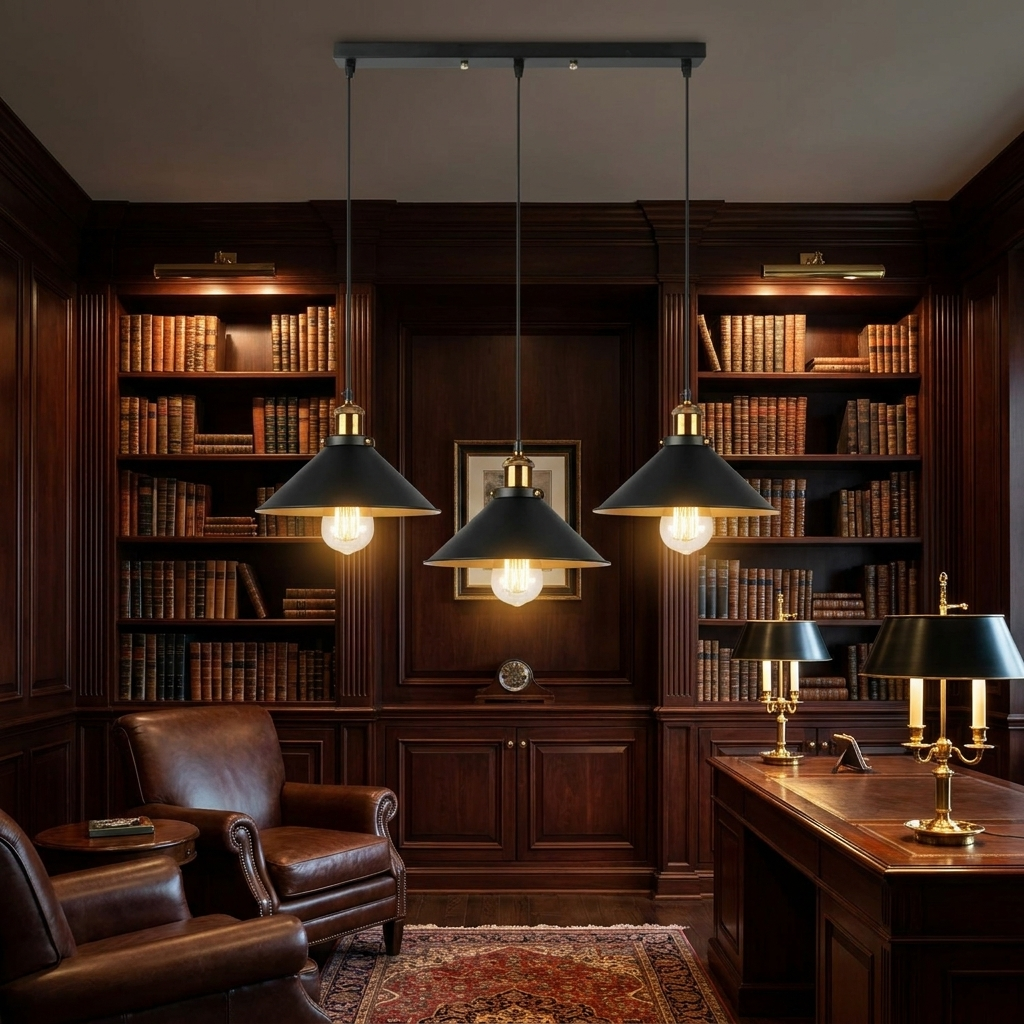 Retro 3-Way Multi-Pendant Light Black inner gold - lifestyle