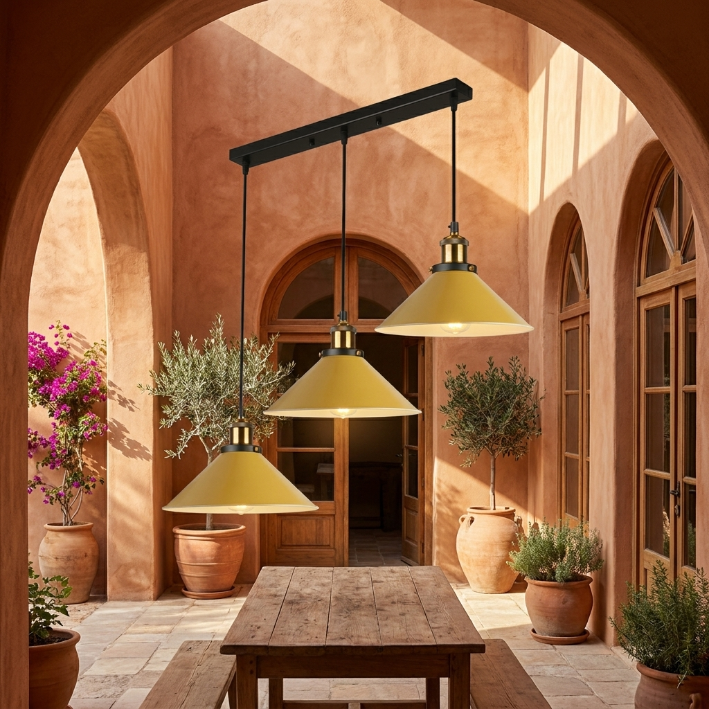 Retro 3-Way Multi-Pendant Light Green - lifestyle