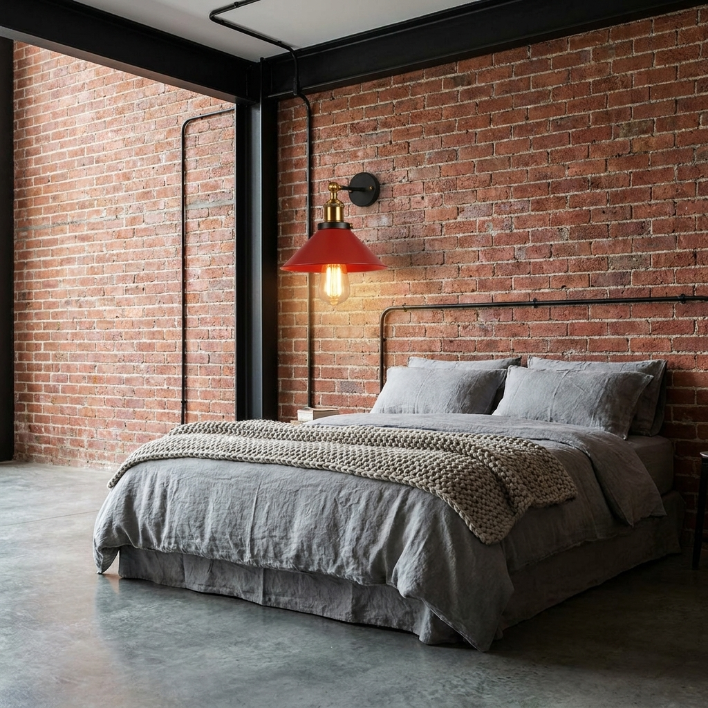 Vintage Industrial Wall Sconce Red - lifestyle