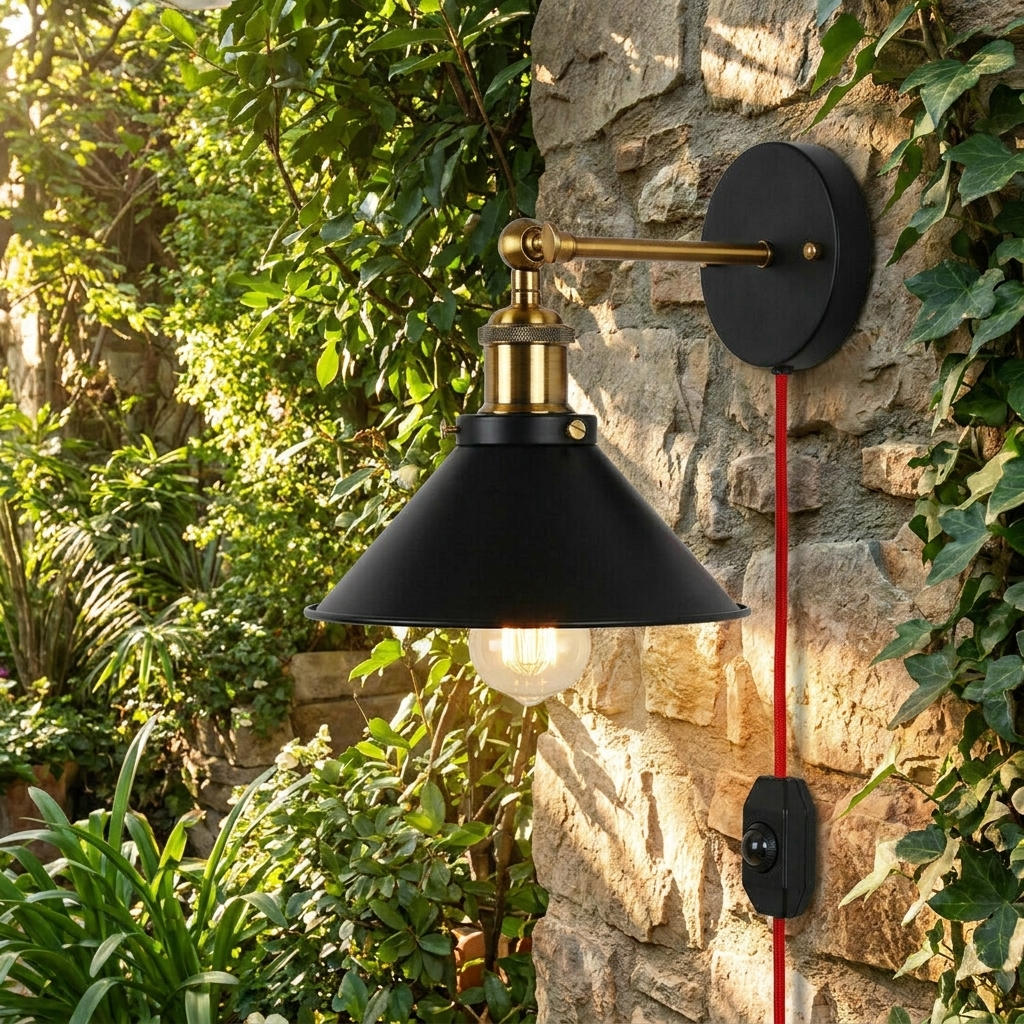 Vintage Industrial Wall Sconce Black - lifestyle