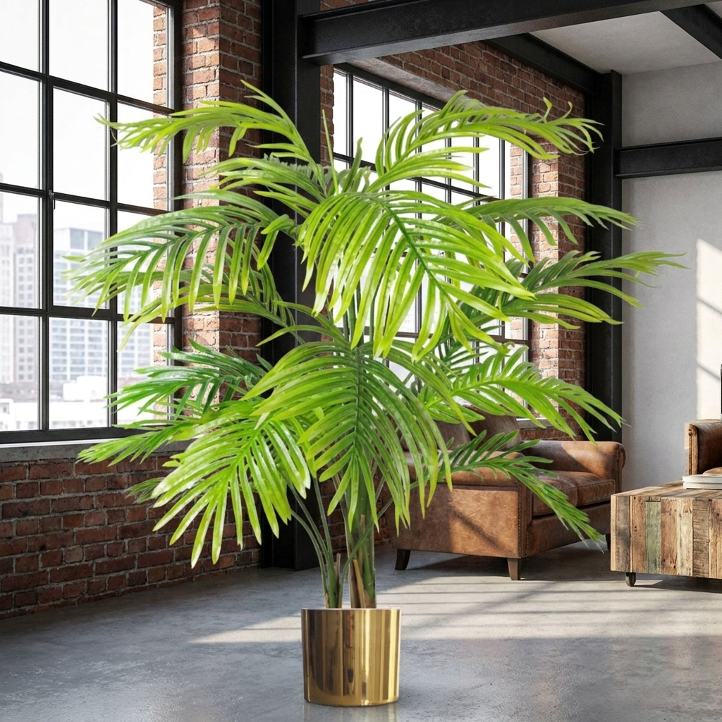 130cm Artificial Areca Palm Tree - industrial loft lifestyle scene