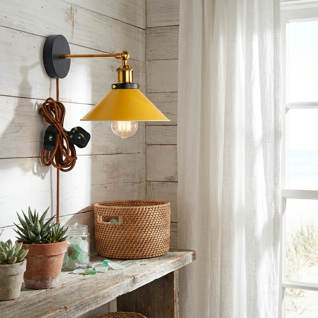 Vintage Industrial Wall Sconce Yellow - lifestyle