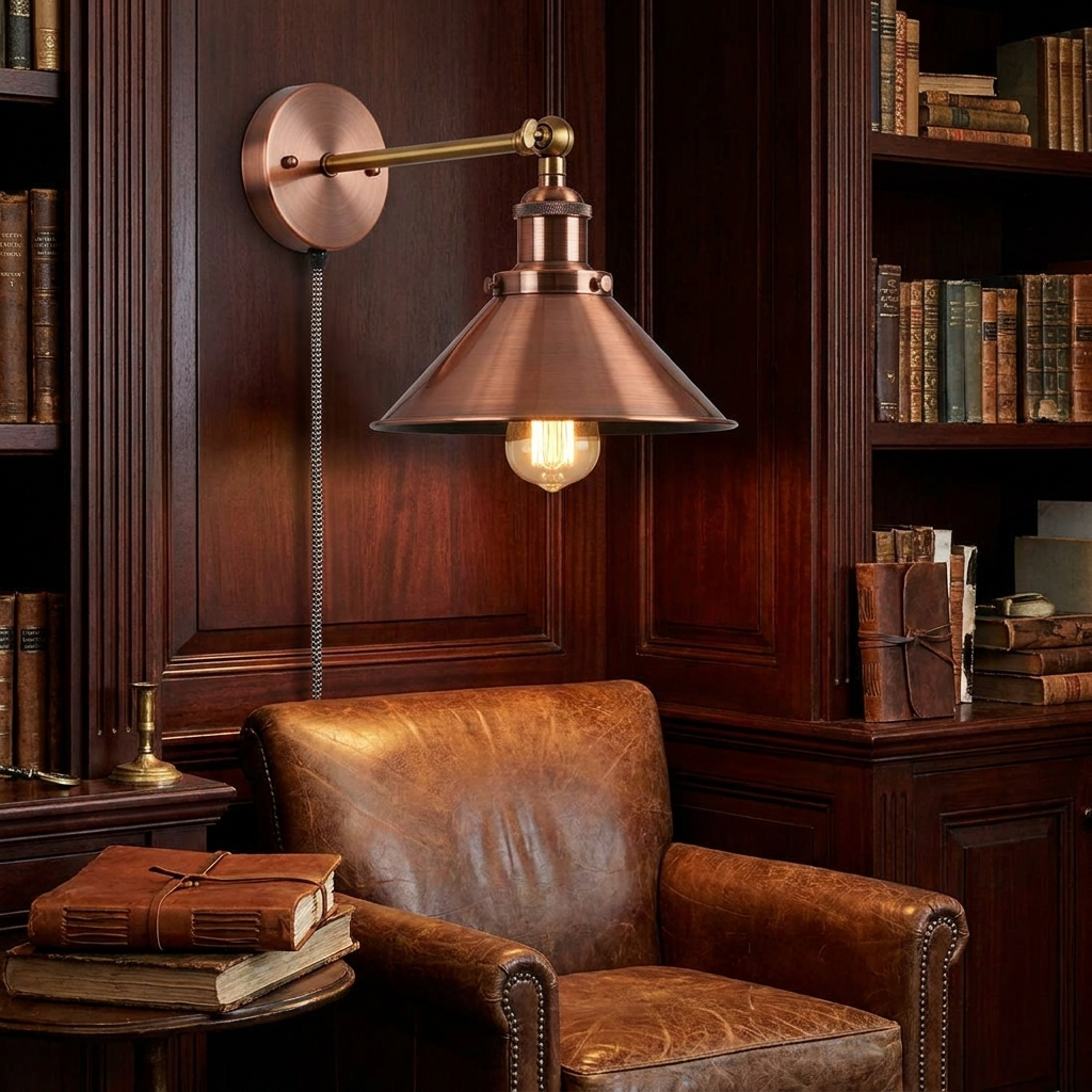 Vintage Industrial Wall Sconce Brushed Copper - lifestyle