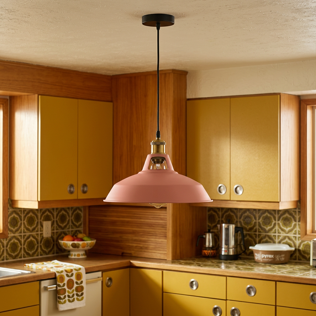 Modern Pink Color Lampshade Industrial Retro Ceiling Pendant - lifestyle
