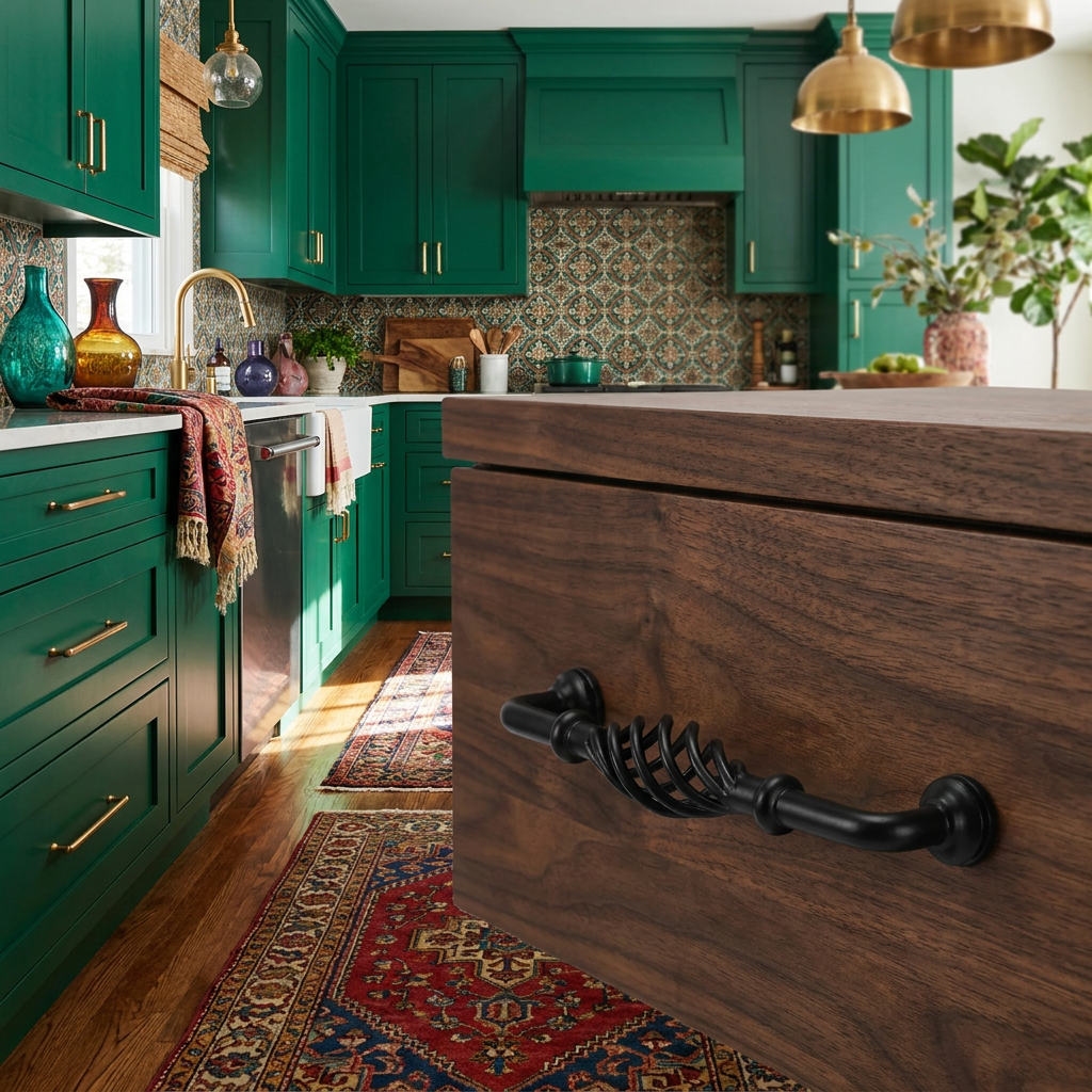 Modern Kitchen Cabinet - Drawer Pulls & Door Furniture Handles in Black ~1330